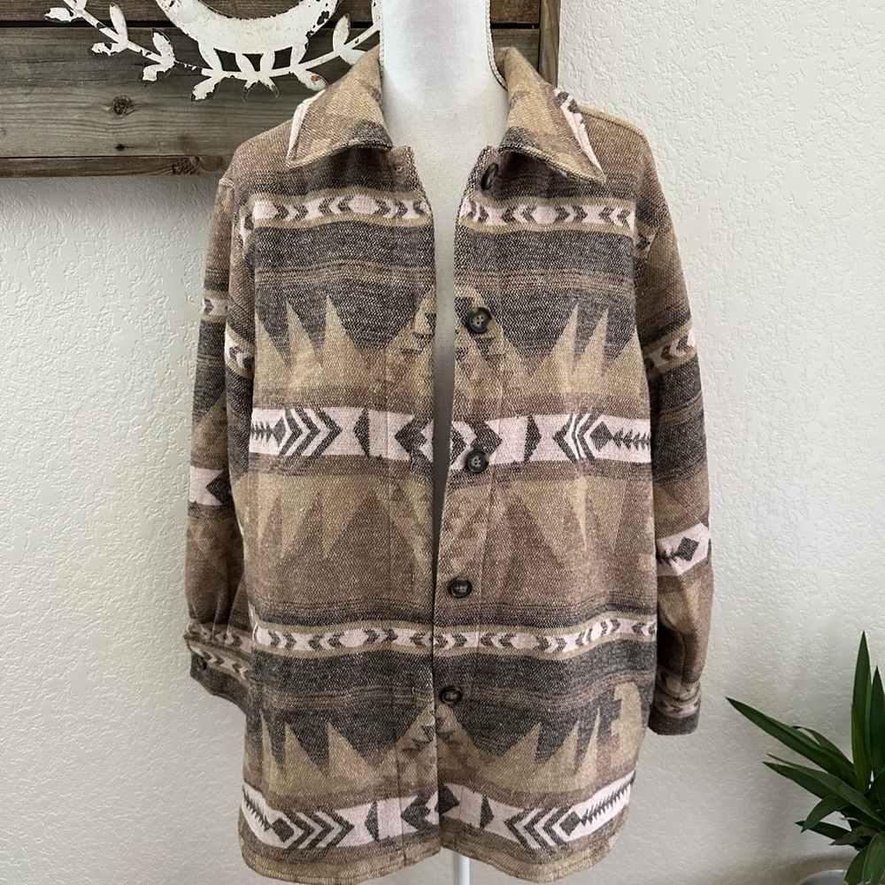 BB Dakota Steve Madden Aztec shacket oversized jacket ladies Large